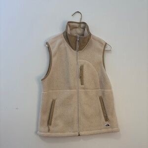 The North Face Cragmont cream fleece vest medium